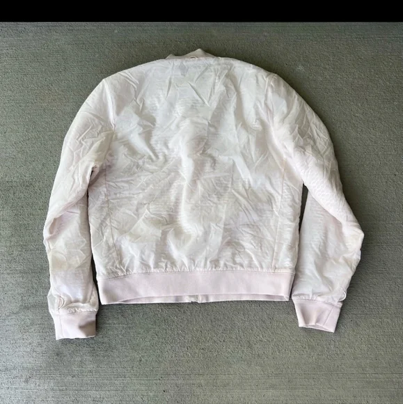 under armour womens cold gear loose fit bomber jacket size M Light Pink - Picture 3 of 9